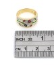 Mixed Cut Ruby, Sapphire, Emerald, & Pave Diamond Band in Yellow Gold